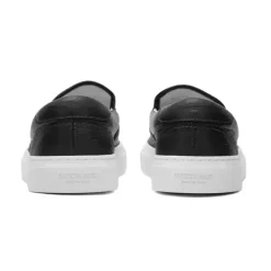 Sort Nappa Skinn Slip-On Sneakers