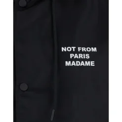 Sort Parka Kåpe med Logo Detaljer