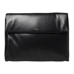 Sort skinnveske-clutch