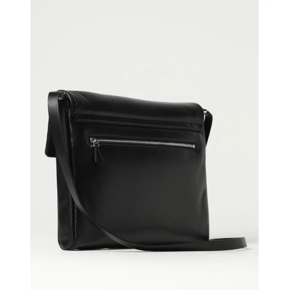 Sort skinnveske-clutch