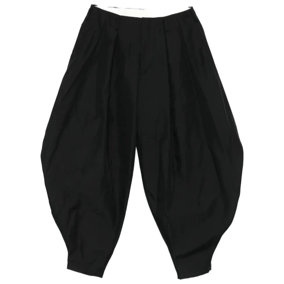 Sort Ull Wide-Leg Bukser