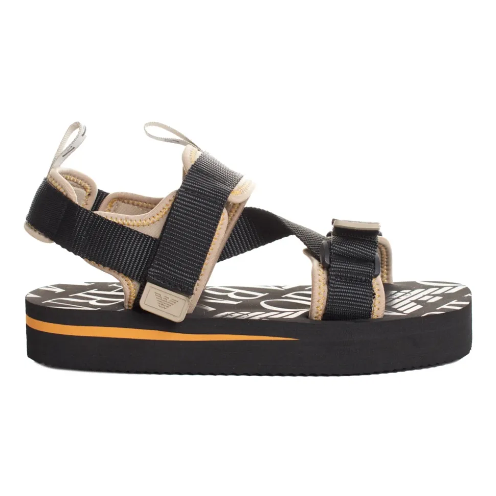 Sporty Plattformsandaler med borrelåsremmer