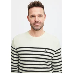 Stripete Crew Neck Genser Kyle Mønster