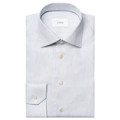 Stripete Fin Twill Skjorte - Slim Fit