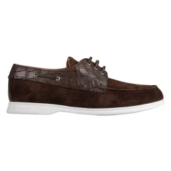 Suede Loafers med Krokodilledetaljer