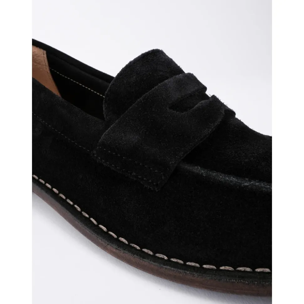 Svart Buffalo Skinn Loafer