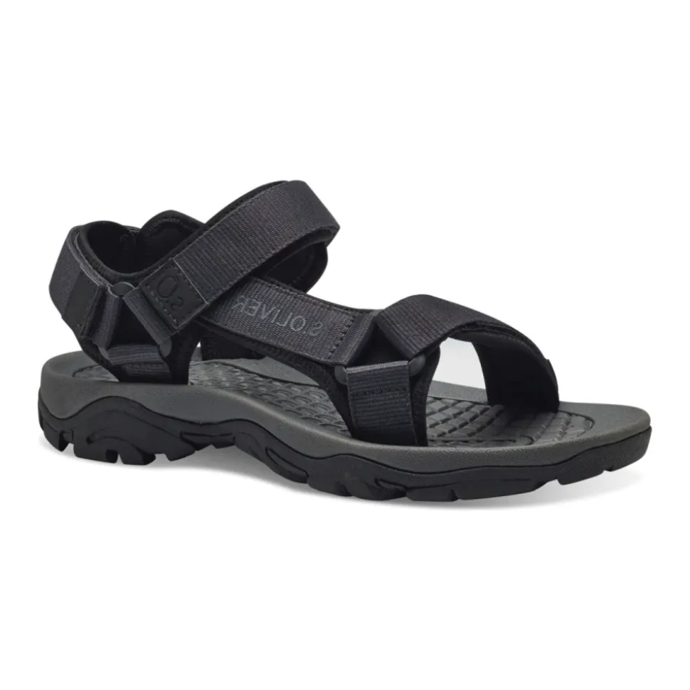 Svart Casual Åpne Flate Sandaler