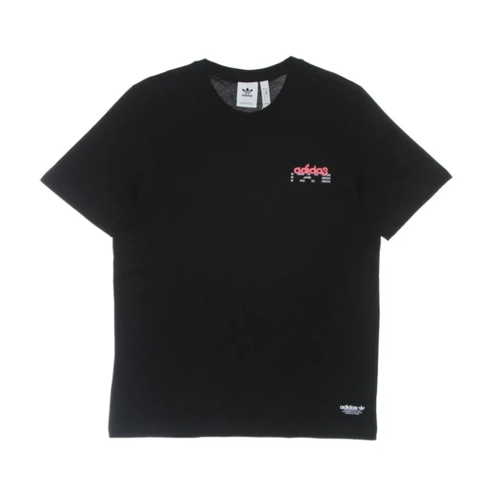 Svart Crew Neck Tee med Logo Print