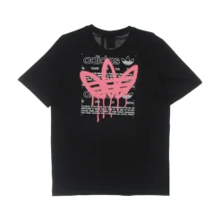 Svart Crew Neck Tee med Logo Print