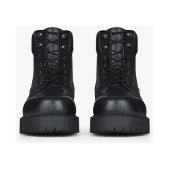 Svarte Boots med Polstret Krage