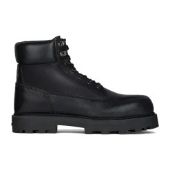 Svarte Boots med Polstret Krage
