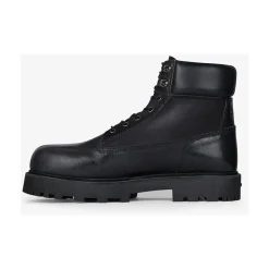 Svarte Boots med Polstret Krage