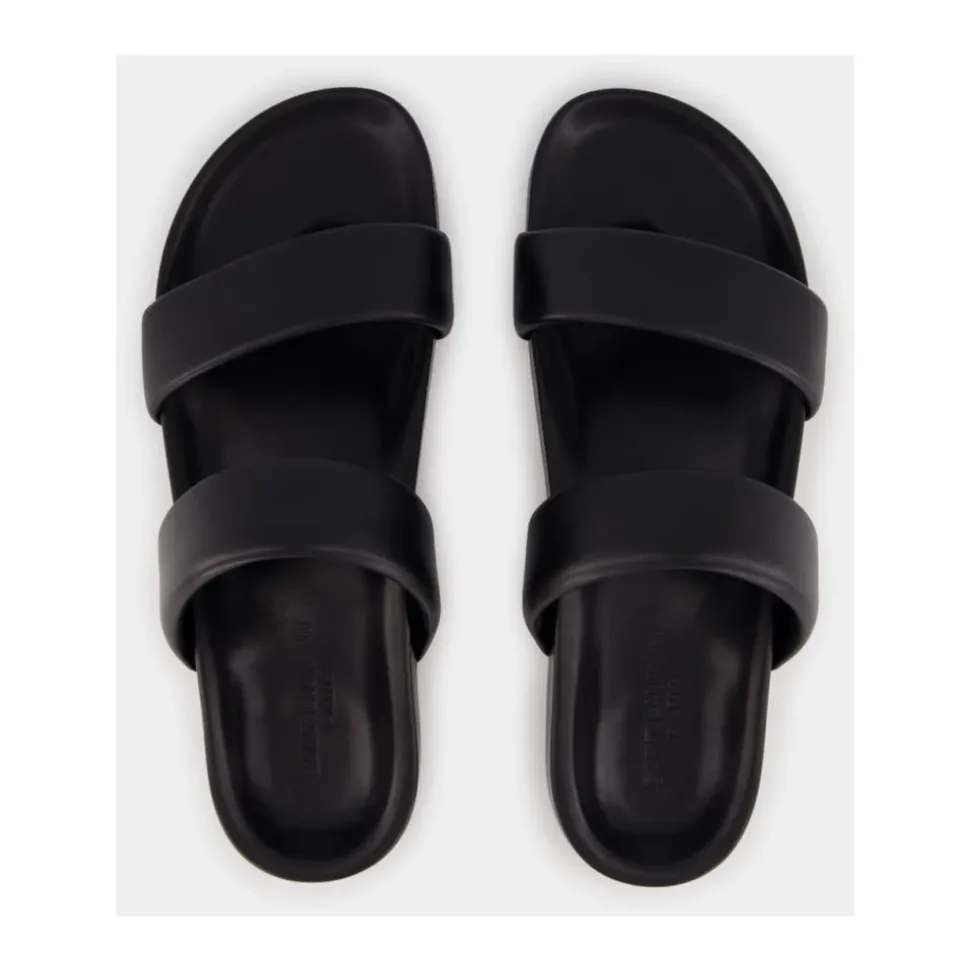 Svarte skinn sandaler