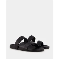 Svarte skinn sandaler