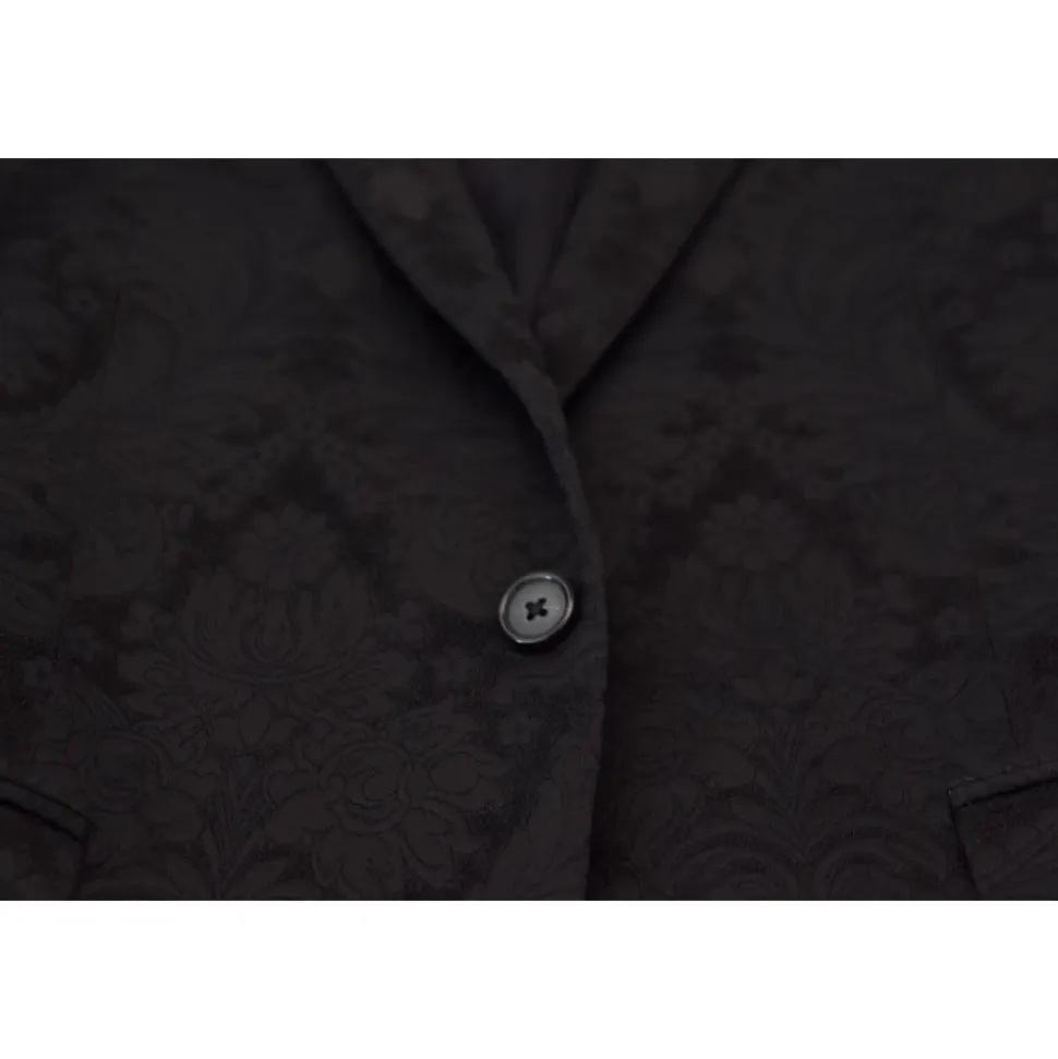 Svart Floral Brocade 2-delt MARTINI-dress
