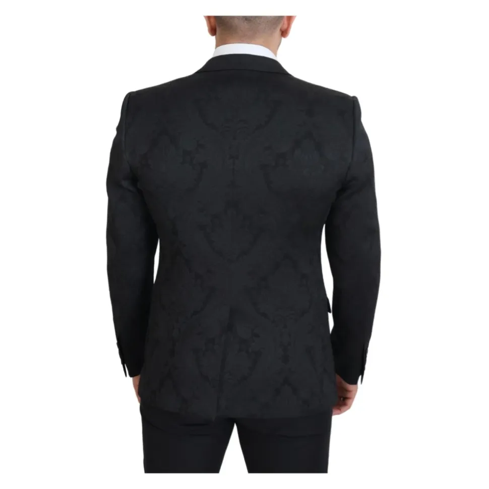 Svart Floral Brocade 2-delt MARTINI-dress