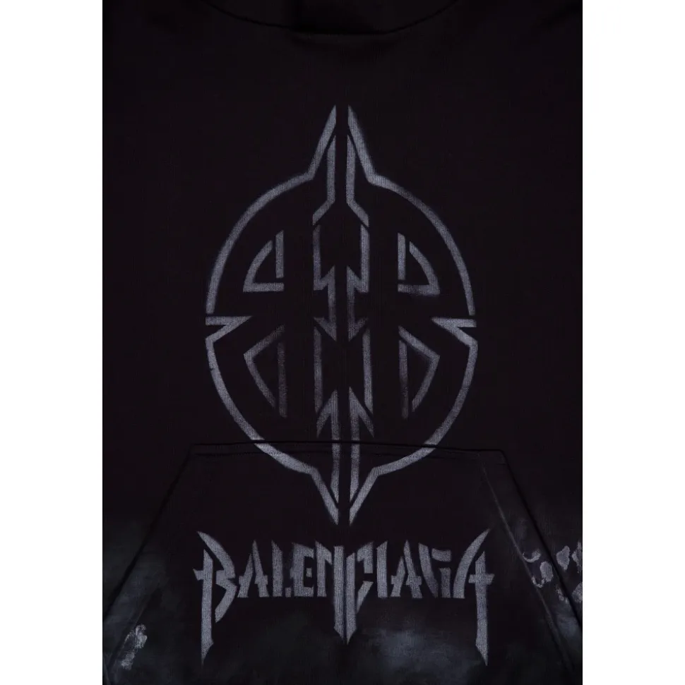 Svart Metal BB Stencil Hoodie