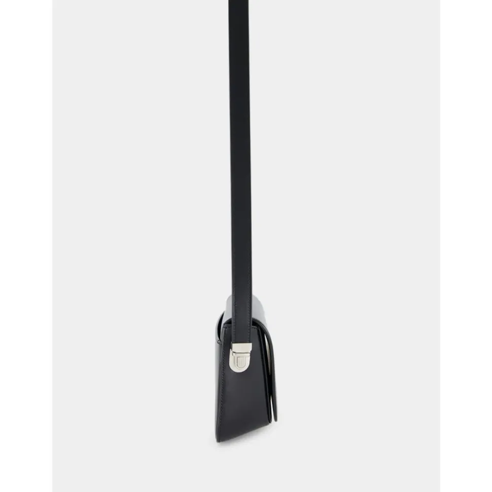 Svart skinn crossbody-veske