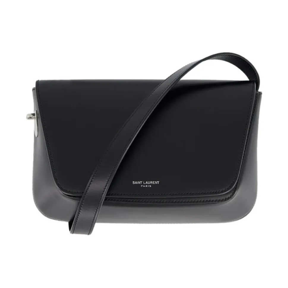 Svart skinn crossbody-veske