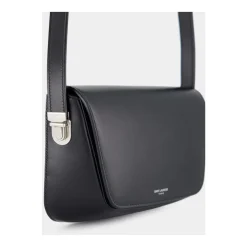 Svart skinn crossbody-veske
