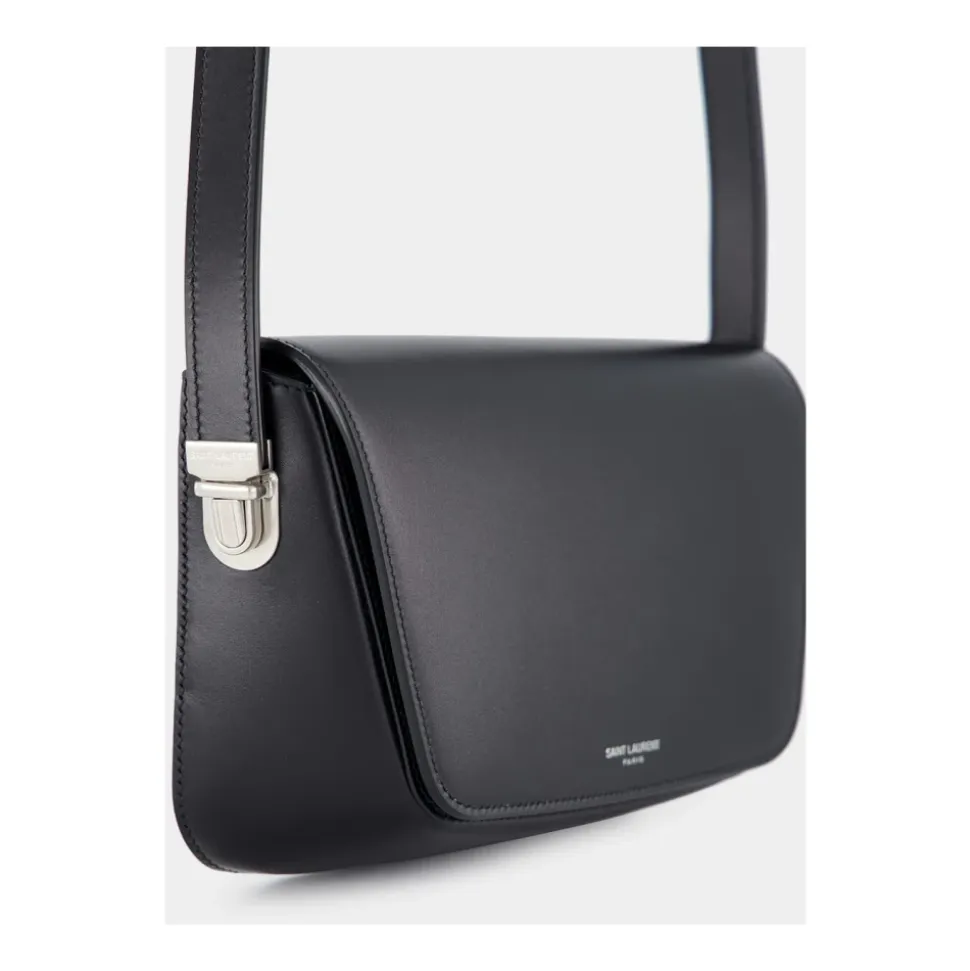 Svart skinn crossbody-veske