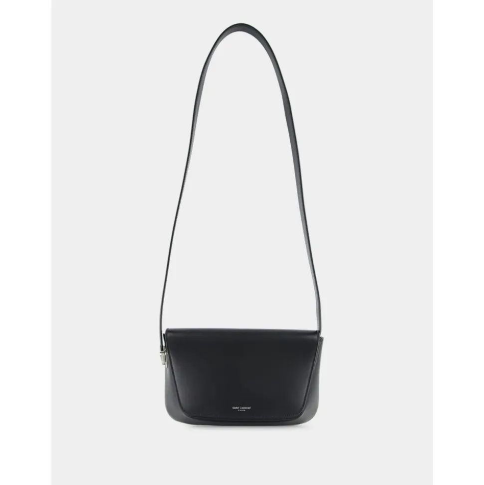 Svart skinn crossbody-veske