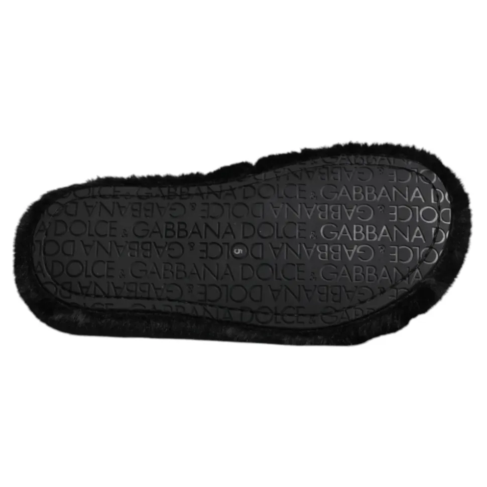 Svart Velvet Slides Tøfler Sko
