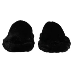 Svart Velvet Slides Tøfler Sko