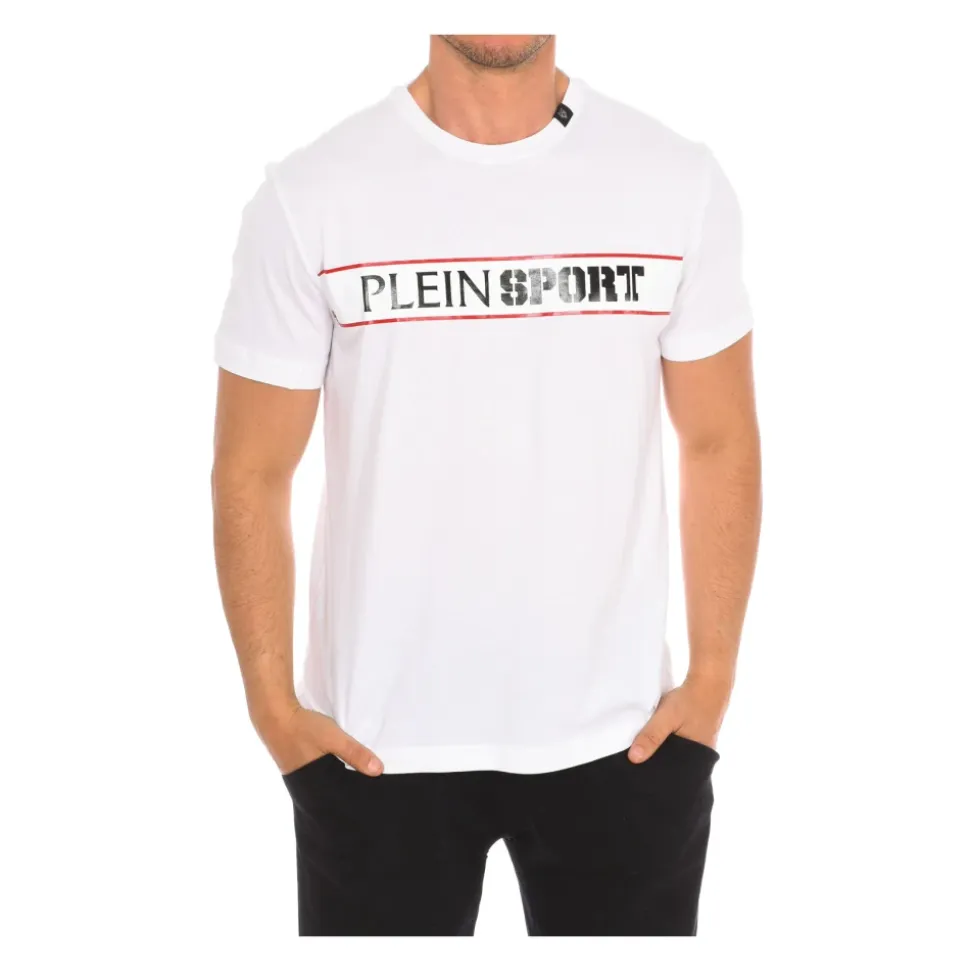 T-skjorte med korte ermer og merkeprint