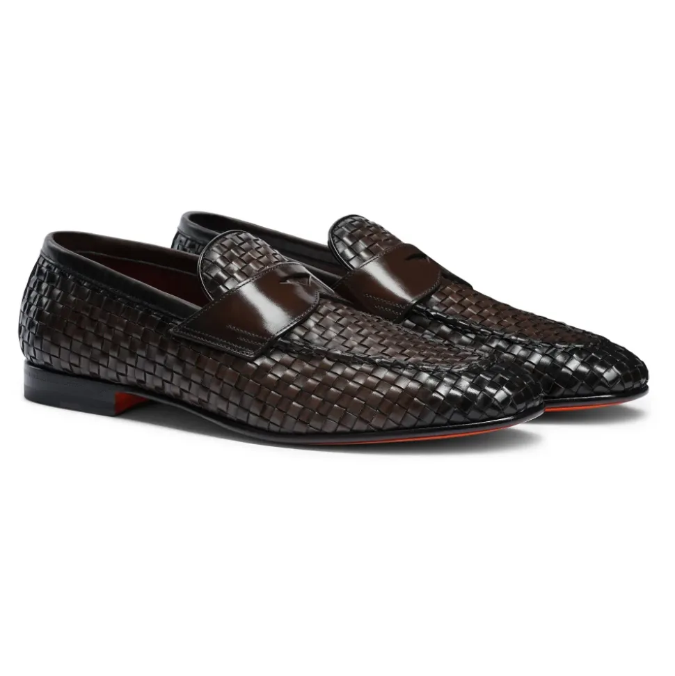 Vevd skinnloafer