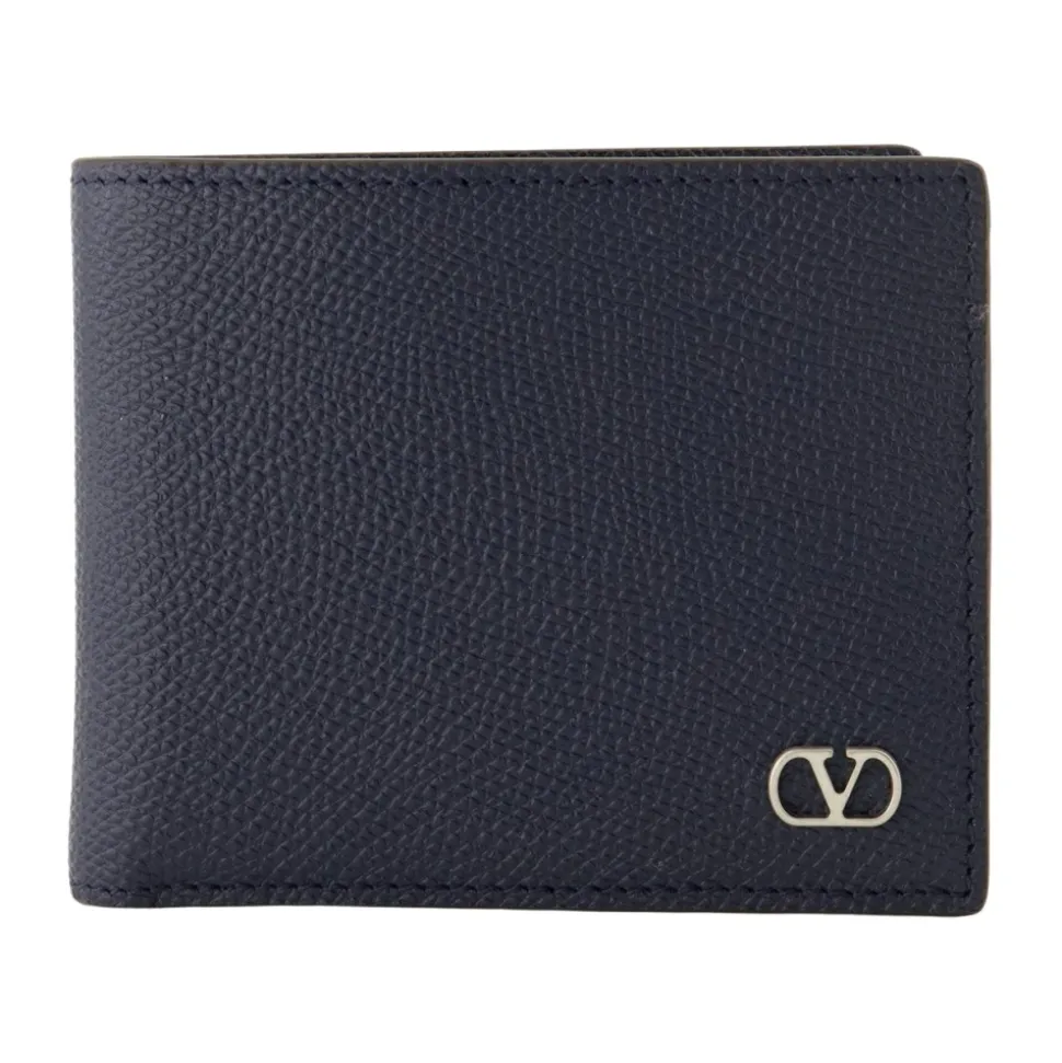 VLogo Signature Grainy Calfskin Wallet
