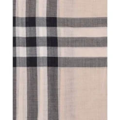Wide Check Wool-Silk Scarf