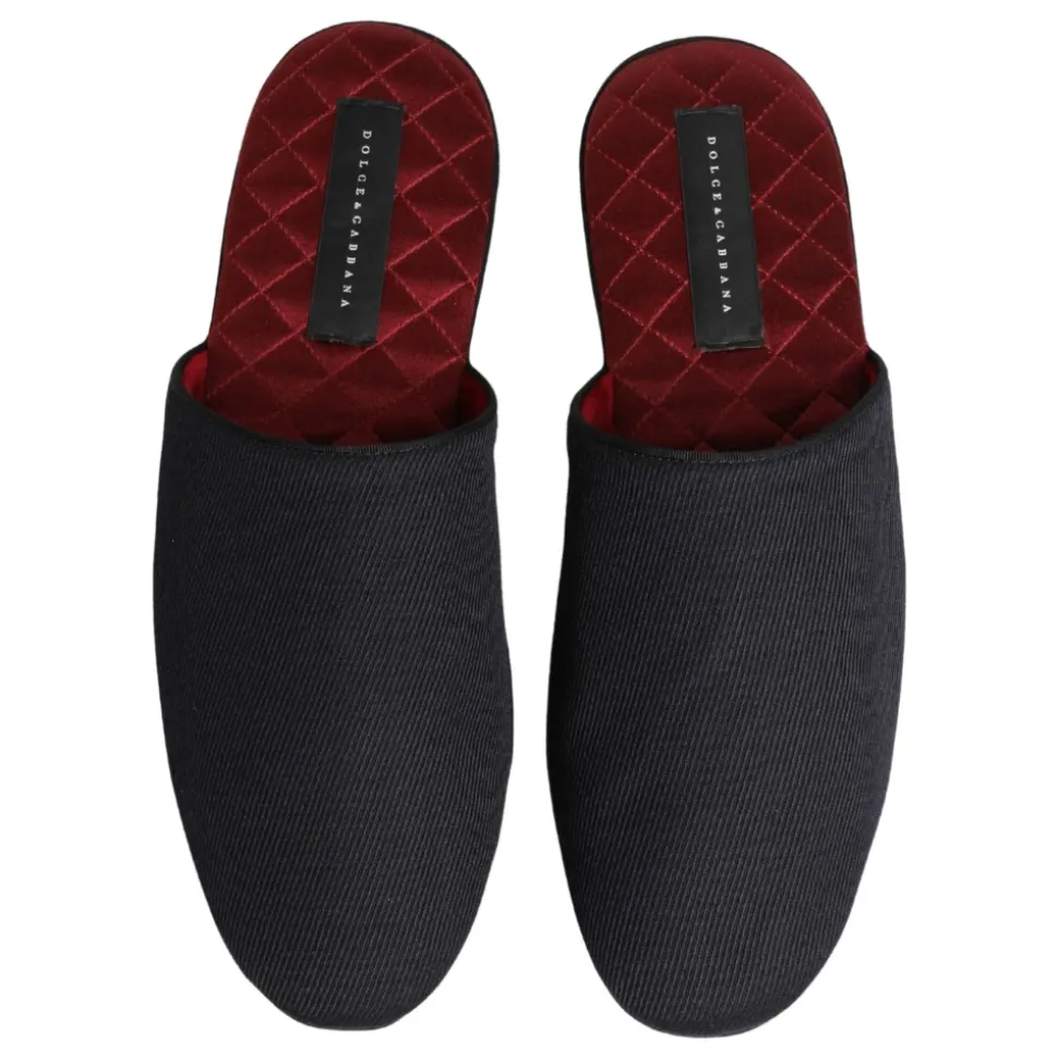 Wool Cotton Chevron Slippers