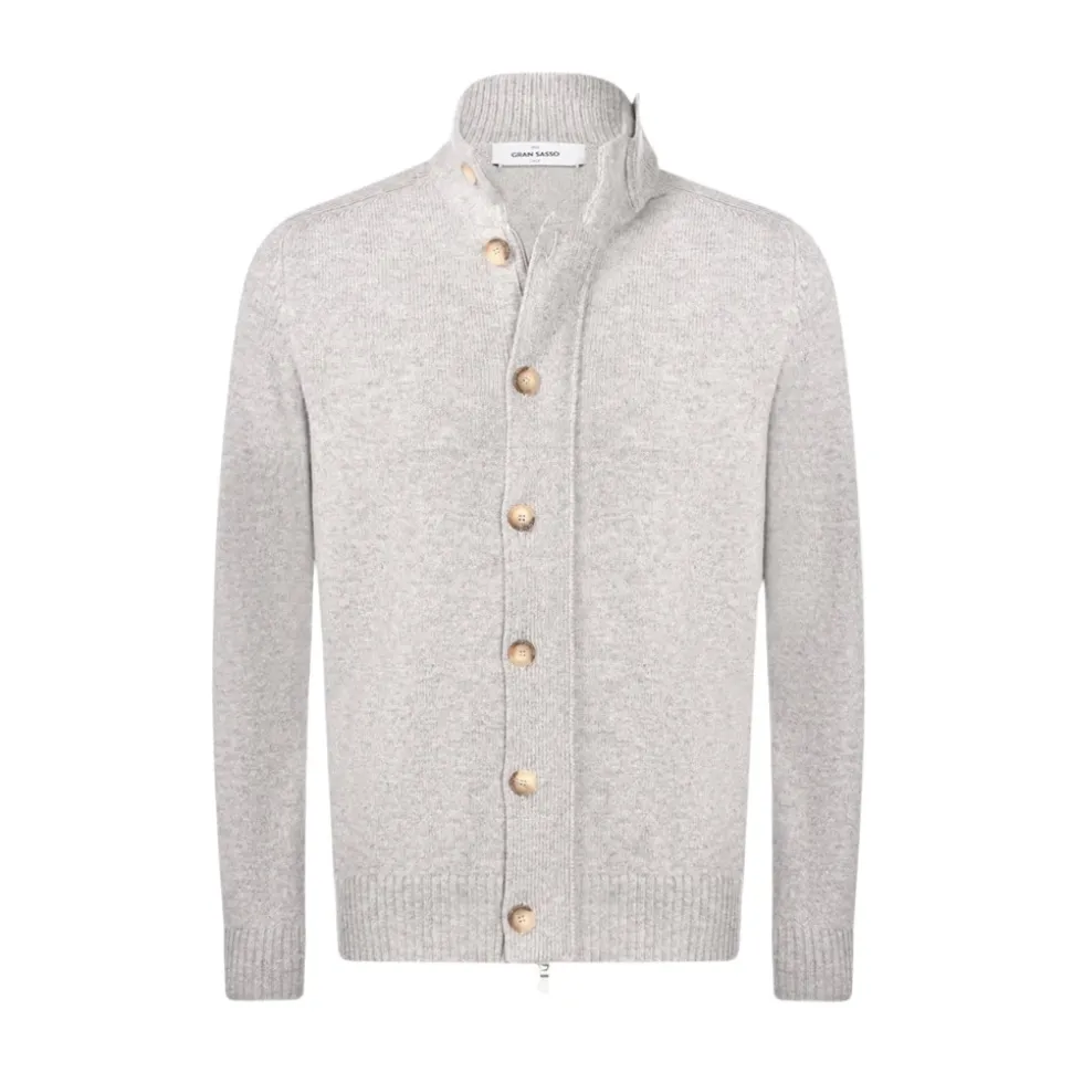 Zip and Button Cardigan